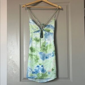 Tie-Dye Strappy Formal Mini Dress | S